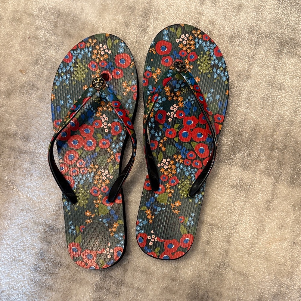 Tory Burch Multicolor Floral Flip Flops